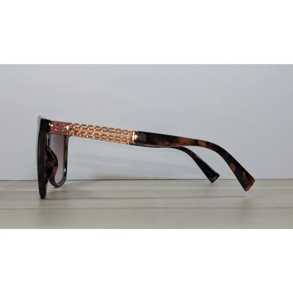 Jessica Simpson Women's Oversized Tortoise Sunglasses Brown Gradient Lenses